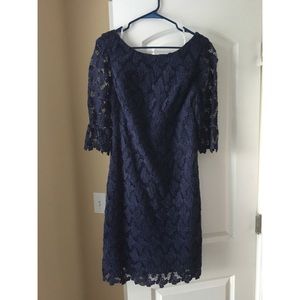 Lilly Pulitzer Shayna Navy Blue Lace Dress Size 10